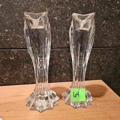 GORGEOUS LENOX ARTIC BLOOM CRYSTAL CANDLE HOLDERS