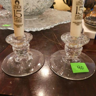 Antique Crystal Candlestick Holders