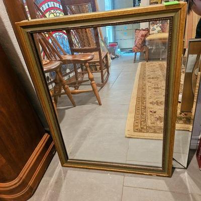 VINTAGE GABBERTO RECTANGULE WOOD FRAME WALL MIRROR