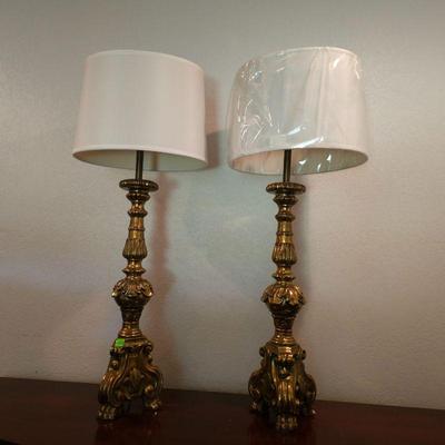 BEAUTIFUL VINTAGETALL CANDLESTICK BUFFET LAMPS
