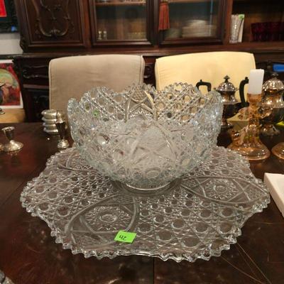Daisy & Button Crystal Punch Bowl Set