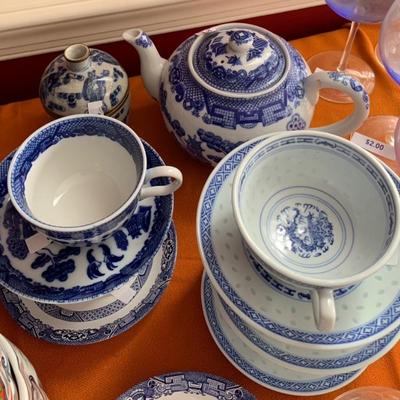 Blue and white pottery