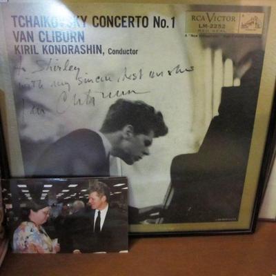 PRESALE ITEM: Signed autograph of Van Cliburn in glass frame w/ photograph - $150 (Credit card only, pickup available on Thurs, April...