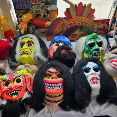 Vtg.60's Halloween Masks-Several duplicates