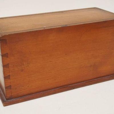 1057	ANTIQUE CHERRY DOVETAILED CANDLE BOX, APPROXIMATELY 5 1/2 IN X 12 IN X 6 IN HIGH
