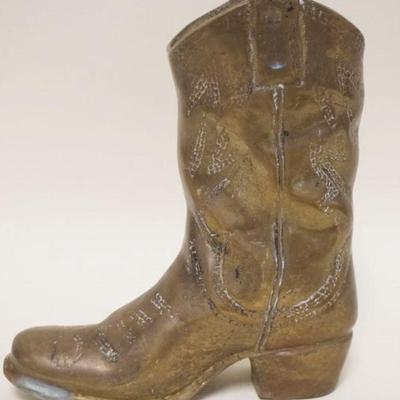 1202	HEAVY BRASS COWBOY BOOT, APPROXIMATELY 9 1/2 IN H
