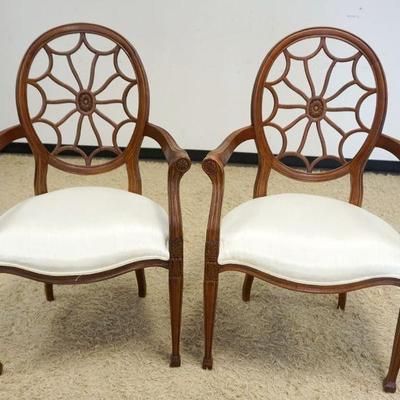 1093	PAIR OF FAIRFIELD WEB BACK UPHOLSTERED SEAT ARMCHAIRS
