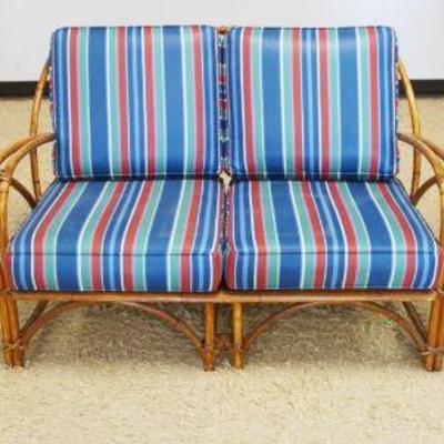 1095	RATTAN 3 PIECE PATIO SET W/CUSHIONS INCLUDING SETTEE & 2 ARMCHAIRS
