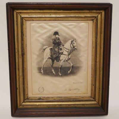 1020	FRAMED SILK OF NAPOLEON SIGNED & DATED 1864, APPROXIMATELY 14 IN X 16 IN OVERALL
