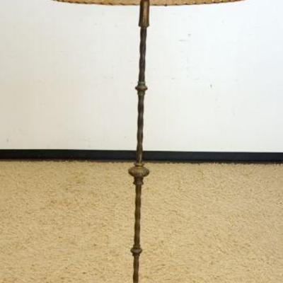 1130	FANCY BRASS & IRON FLOOR LAMP, APPROXIMATELY 62 IN HIGH
