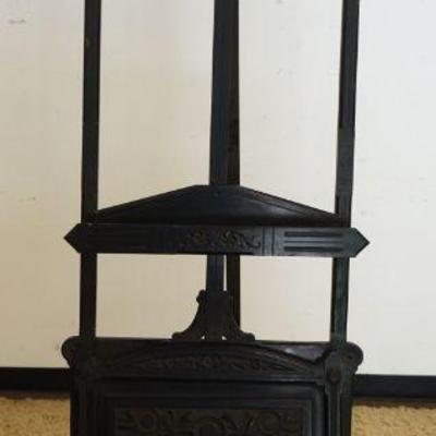 1127	VICTORIAN EASEL, EBONIZED FINISH, ONE ROSSET MISSING, APPROXIMATELY 76 IN HIGH
