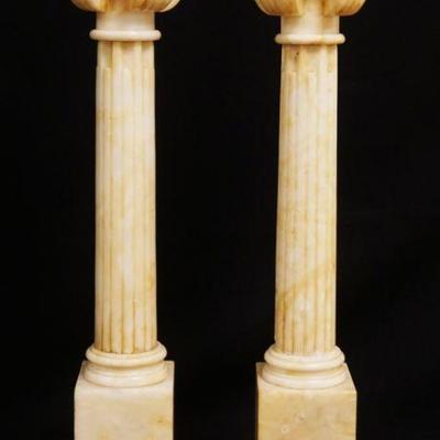 1015	MARBLE CORINTHIAN COLUMN LAMPS, APPROXIMATELY 36 IN HIGH
