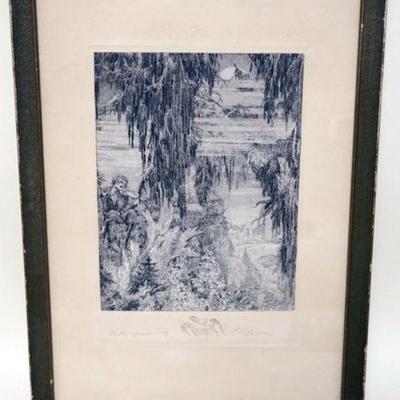 1179	ARTIST SIGNED ENGRAVING, APPROXIMATELY 15 IN X 22 IN OVERALL
