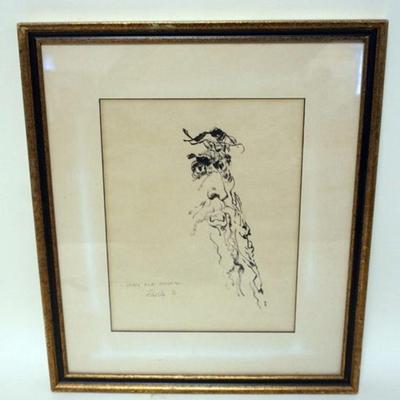 1177	ARTIST SIGNED DRAWING TITLED *STUDY FOR MOSES*
