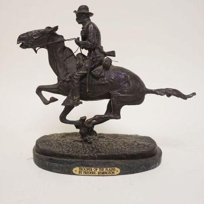 1068	FEDERIC REMINGTON *TROOPER OF THE PLAINS*, CONTEMPORARY RECASE, MARKED ON BASE, APPROXIMATELY 13 IN HIGH
