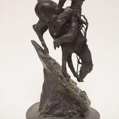 1067	FREDERIC REMINGTON *MOUNTAIN MAN* CONTEMPORARY RECAST, MARKED ON BASE, APPROXIMATELY 11 IN HIGH

