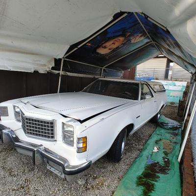 1979 Ford Ranchero, V8, automatic transmission, 32410 miles. Will need to be trailered.