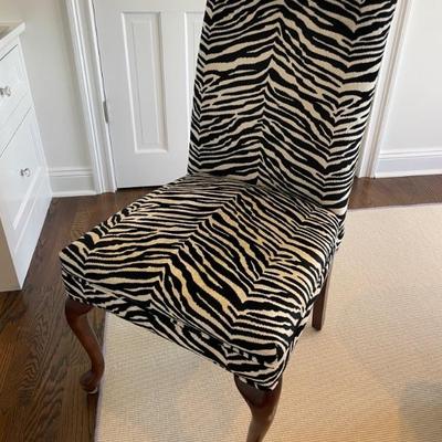 Louis XV Style Desk Chair with Zebra Upholstery 