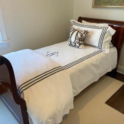 Baker Furniture Neoclassical Greek Key Twin Bed