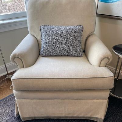 Baker Cream Arm chair with piping trim