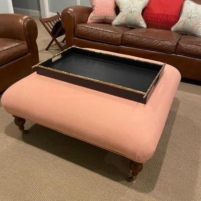 Baker Furniture Upholstered Ottoman/Coffee Table 