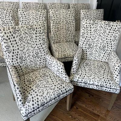 Restoration Hardware Parsons Chair with custom upholstery from Brunschwig & Fils