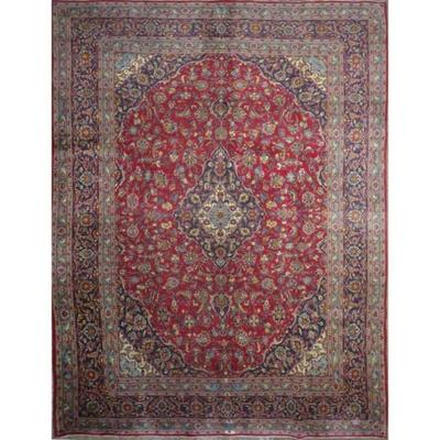 Hand-Knotted Vintage Rug 12'4