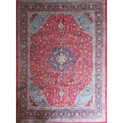 Hand-Knotted Vintage Rug 13'7