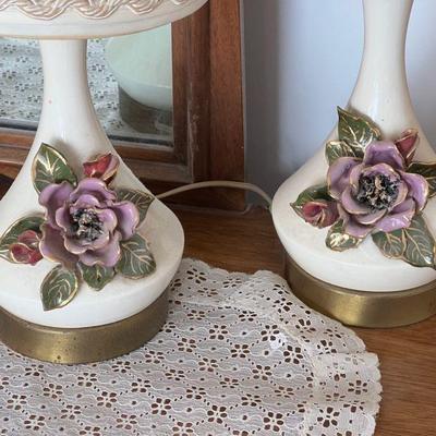 (2) Floral Table Lamps

