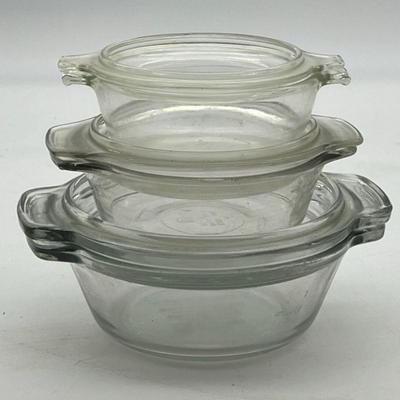 (3) Small PYREX & Anchor Covered Casseroles

