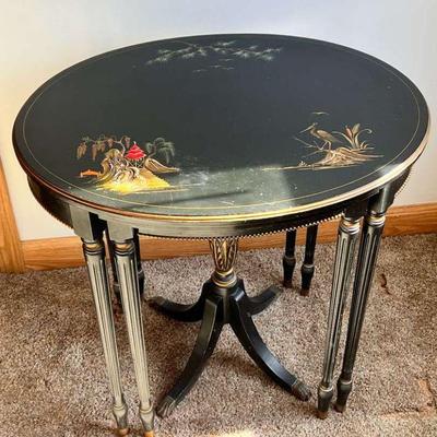 (3) Asian Style Nesting End Tables
