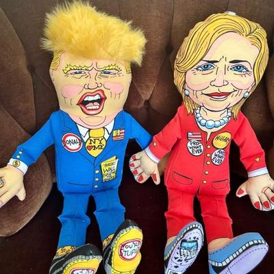Donald Trump and Hillary Clinton dolls from 2016 election