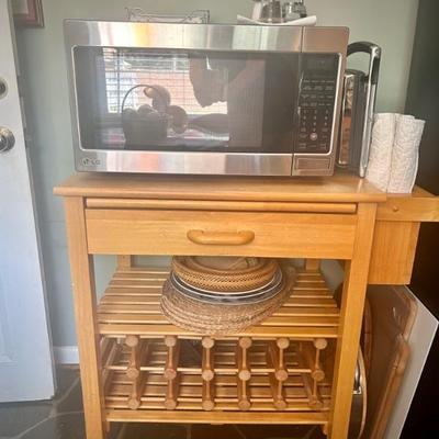LG microwave And kitchen stand 