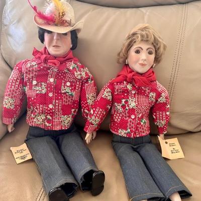 Vintage Ronald  and Nancy Reagan dolls (another version of Ronald gifted to White House)