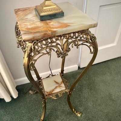 Table/plant stand with marble top