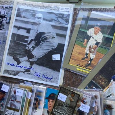 Autographed baseball cards