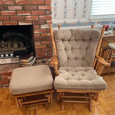 Glider rocker and ottoman. Excellent condition.