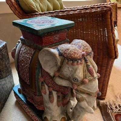 Vintage Asian elephant stool