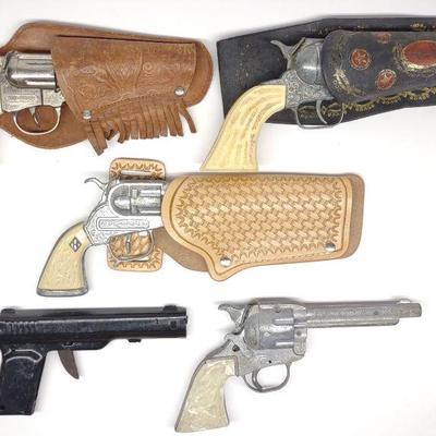 5 Vintage Toy Cap Guns & Water Pistols RR Kilgore