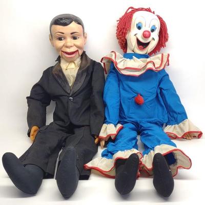 Bozo Clown & Charlie McCarthy Ventriloquist Dolls