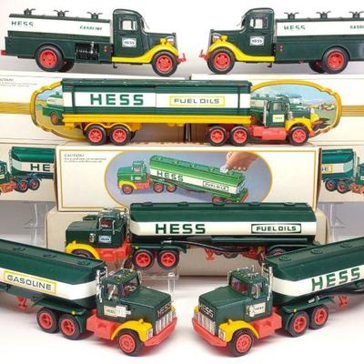 Six 1970s & 80s Hess Toy Trucks in Box