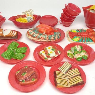1950s Celluloid Toy Food Playset & Ideal Set