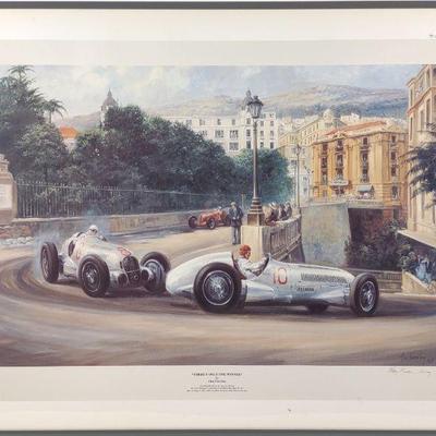 Alan Fearnley Signed Numbered 1937 Grand Prix Art