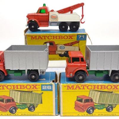 3 Lesney Matchbox Cars w/ Boxes (#26 & #71)