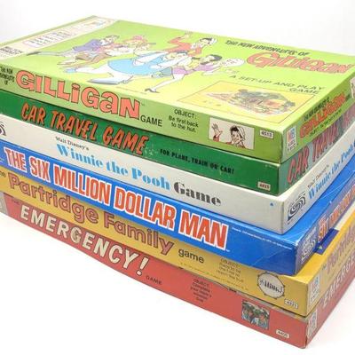 6 Vintage TV Show Board Games (Complete Sets)