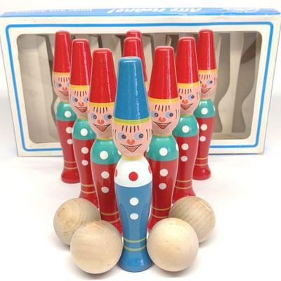 Western Germany Wooden Skittles Bowling Game