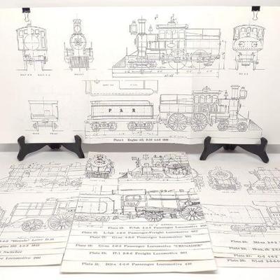 15 Double Sided Locomotive & Tender Blueprints