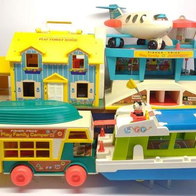 4 Vintage Fisher Price Toy Play Sets