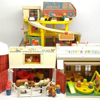 Vintage Fisher Price Play Family Toy Sets
