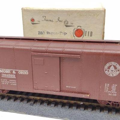 HO Brass TID B&O Wagon Top Boxcar Train w/ Box